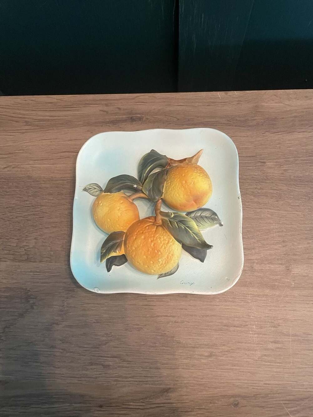 Vintage Napco Ceramic Orange 6.5 Inch Wall Plate